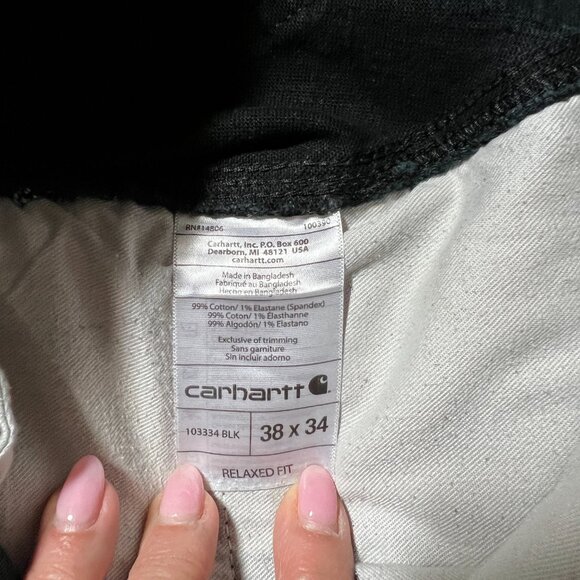 Carhartt Double Knee Carpenter Work Pants Black 38x34(37x32)Relaxed Fit 90s VTG - Picture 5 of 15